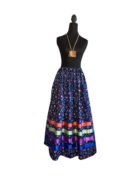 Bold Florals & Bright Ribbons - Women's Ribbon Skirt