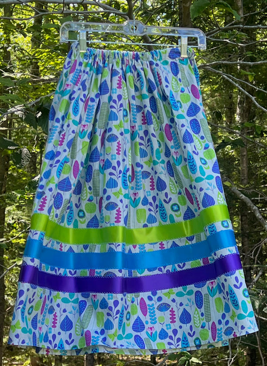 Lime Green, Blue & Purple Fox Print Midsize