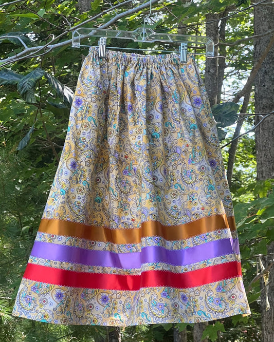 Paisley Print Skirt Midsize