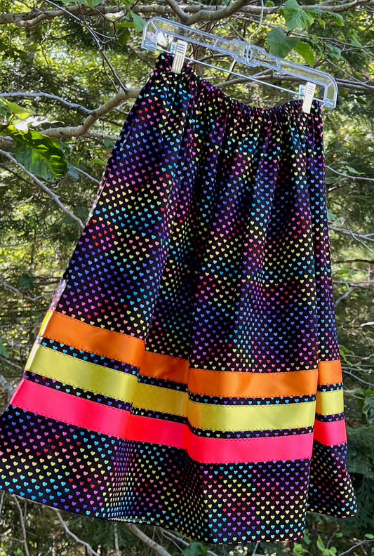 Neon Hearts Skirt Midsize