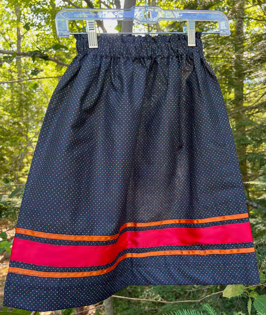 Mini Polka Dots on Black Skirt Little