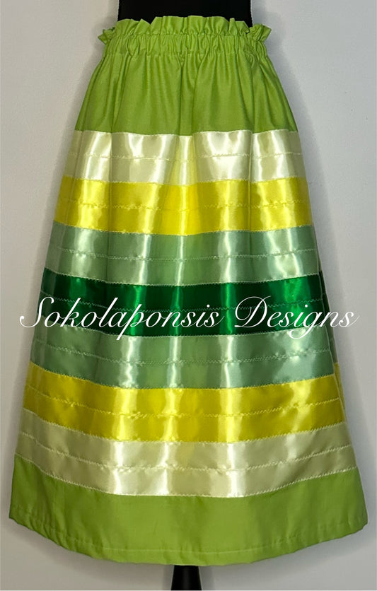 Lime Green Ribbon Skirt