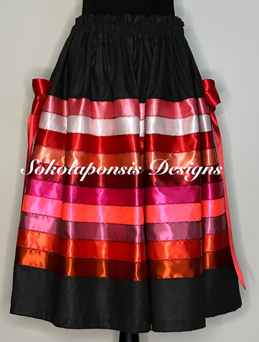 Pinks & Black Ribbon Skirt w/ Bows