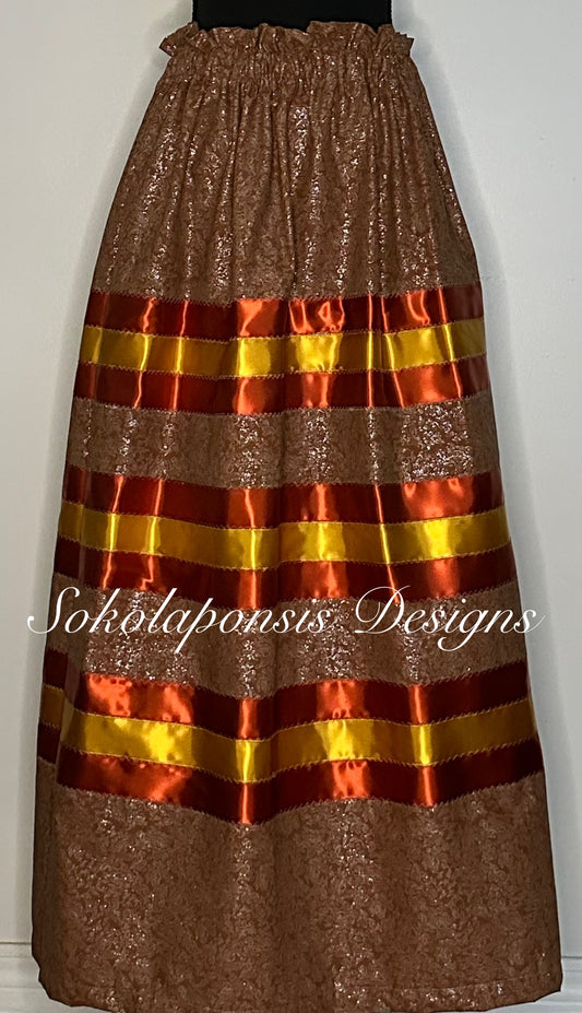 Rust & Gold Sparkle Ribbon Skirt