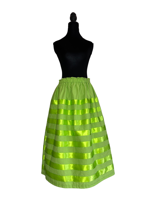 Lime Green w/ Lime Green Ribbons Monochromatic Skirt
